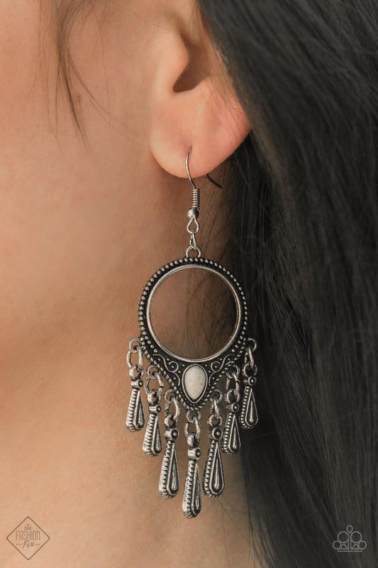 Ranger Rhythm - white - Paparazzi earrings