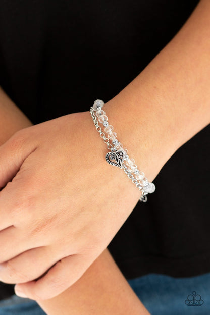 Rare Romance-white-Paparazzi bracelet
