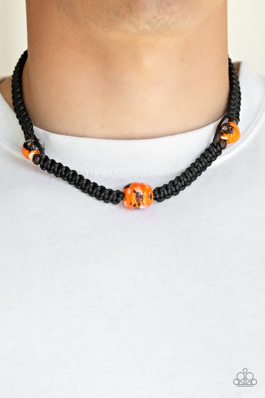 Rate of Climb - orange - Paparazzi mens necklace