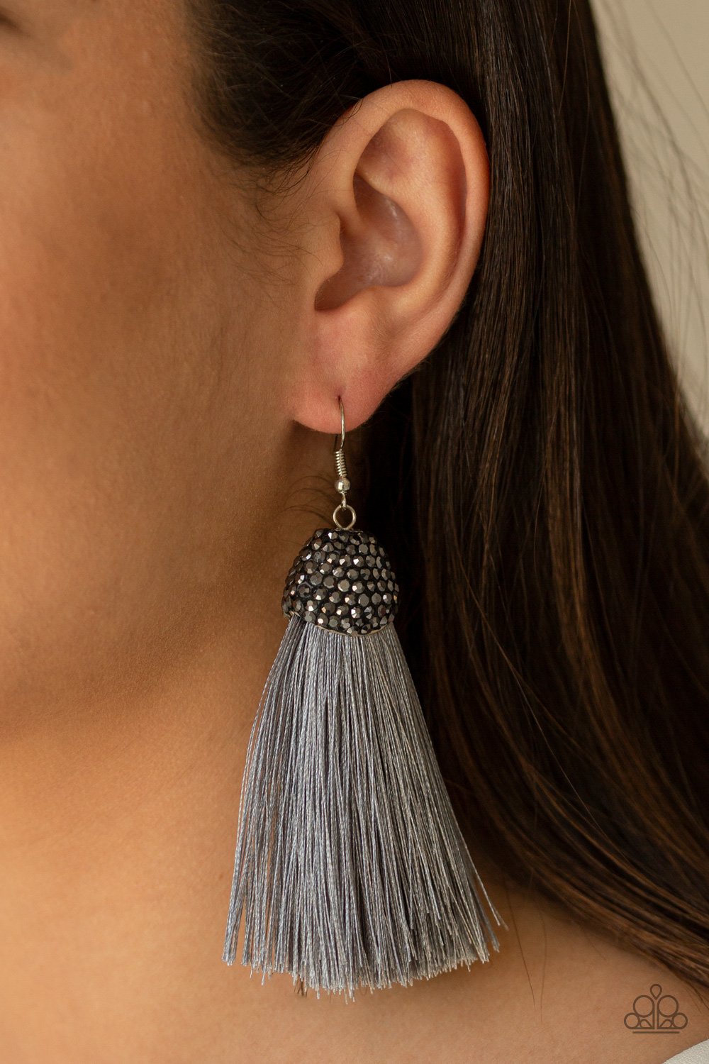 Razzle Riot-silver-Paparazzi earrings