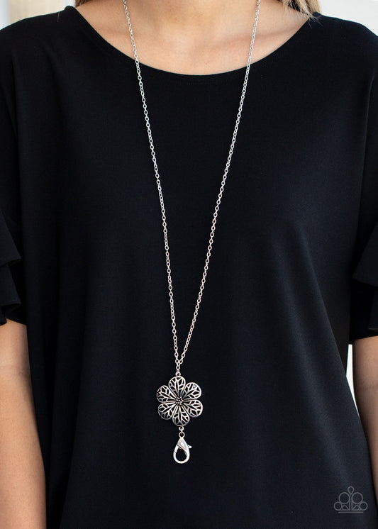 Ready, Set, GROW-silver-Paparazzi LANYARD necklace