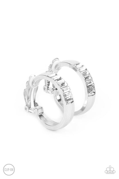 Ready, Steady, GLOW - white - Paparazzi CLIP ON earrings