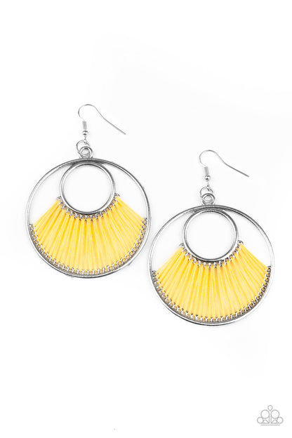 Really High-Strung - yellow - Paparazzi earrings