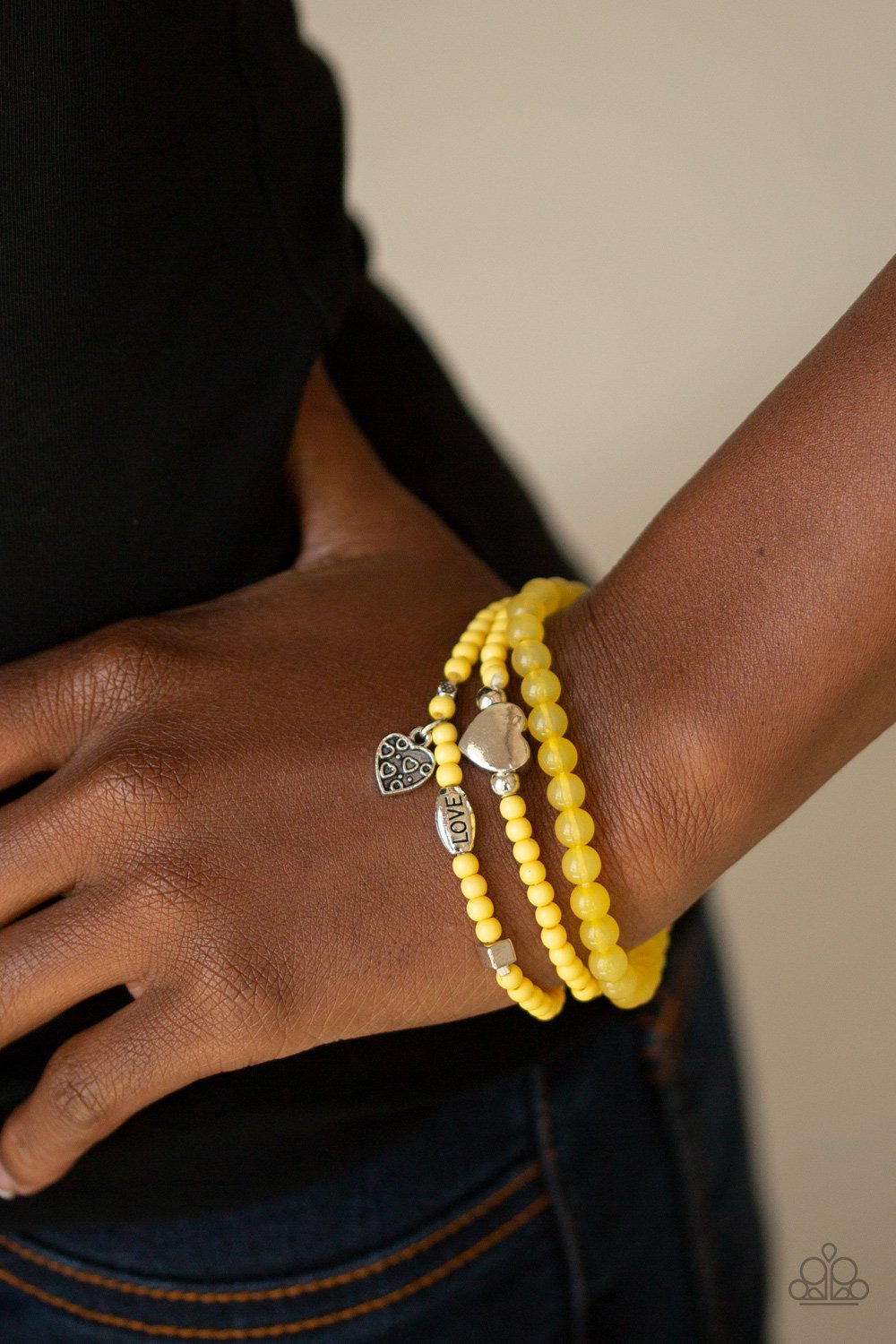 Really Romantic-yellow-Paparazzi bracelet