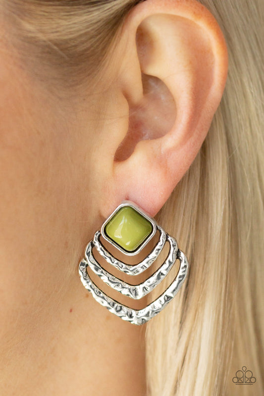 Rebel Ripple - green - Paparazzi earrings