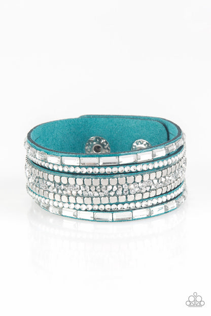 Rebel in Rhinestone - blue - Paparazzi bracelet