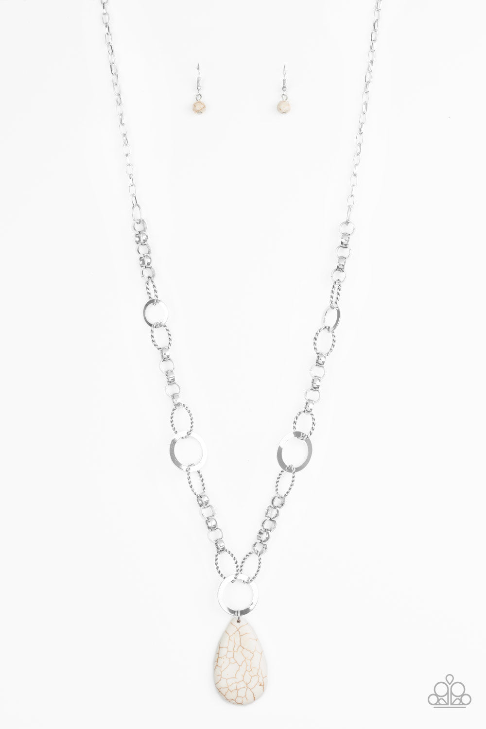 Recycled Refinement - white - Paparazzi necklace