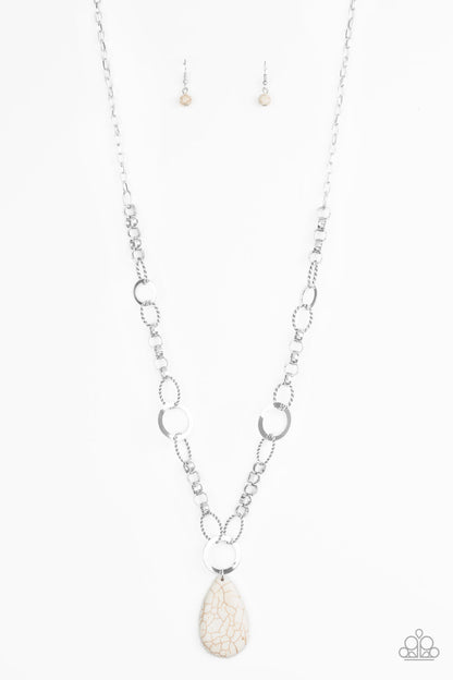 Recycled Refinement - white - Paparazzi necklace