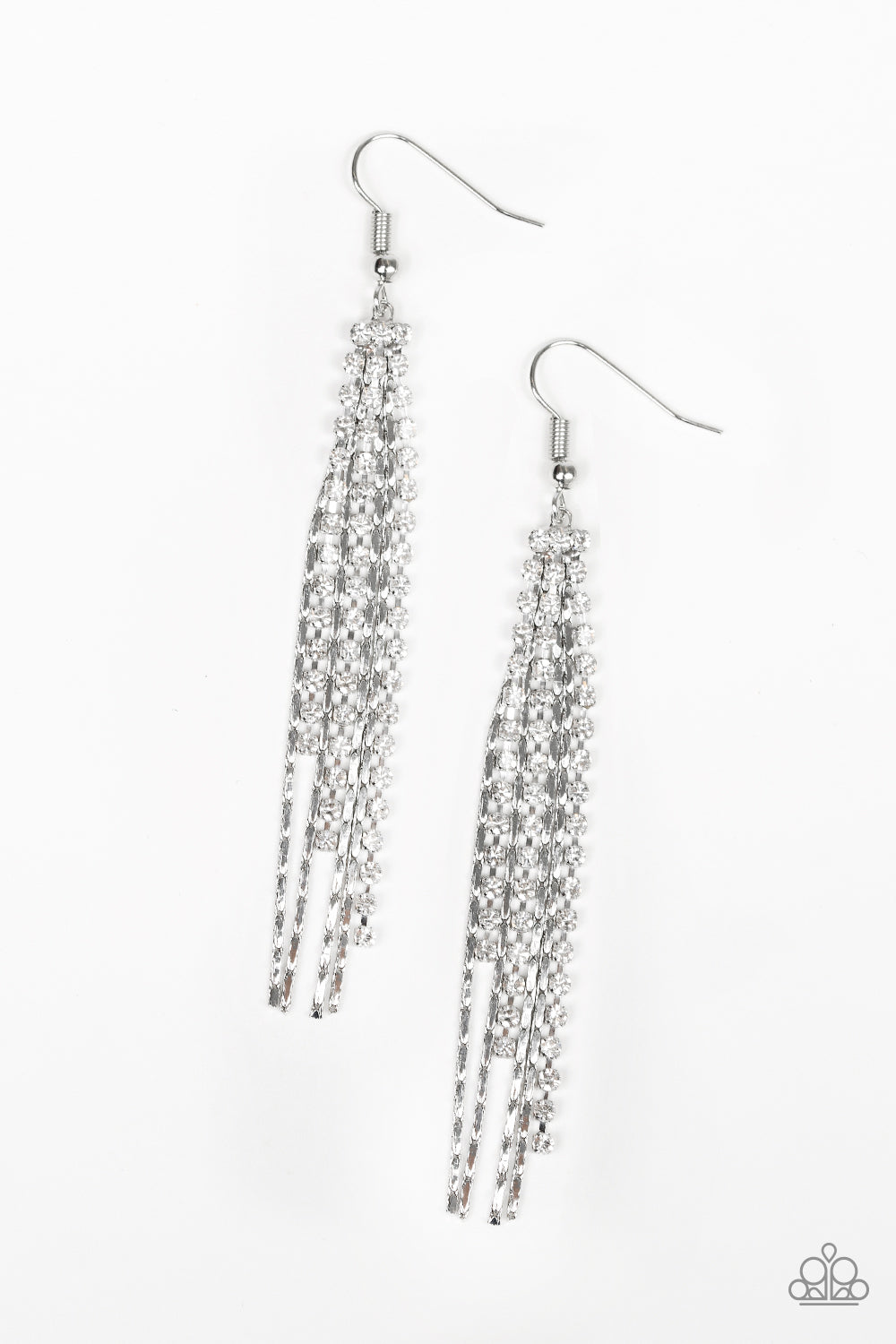 Red Carpet Bombshell - white - Paparazzi earrings