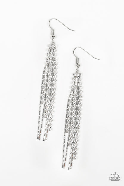 Red Carpet Bombshell - white - Paparazzi earrings