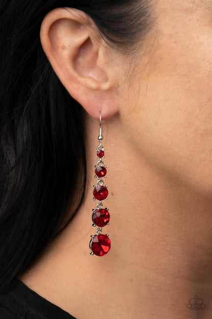 Red Carpet Charmer - red - Paparazzi earrings