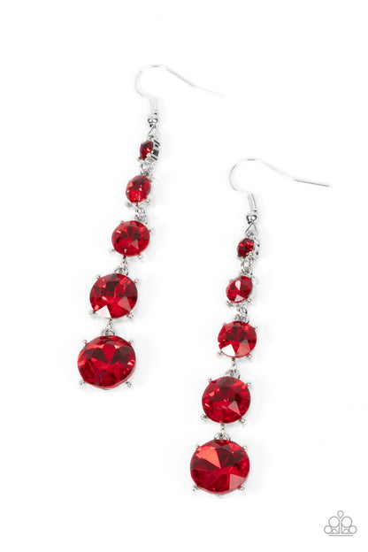 Red Carpet Charmer - red - Paparazzi earrings
