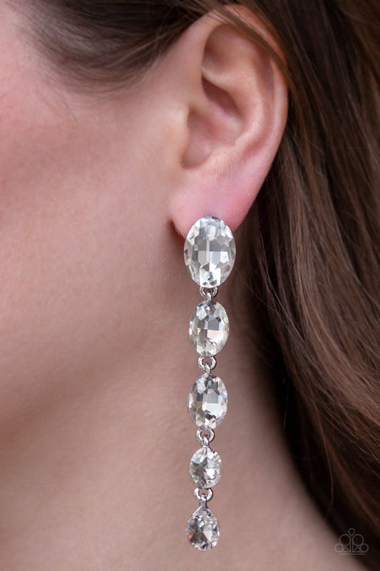 Red Carpet Radiance - white - Paparazzi earrings