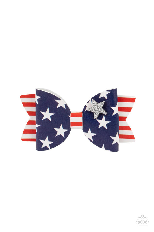 Red, White, and Bows - multi (stars) - Paparazzi hair clip