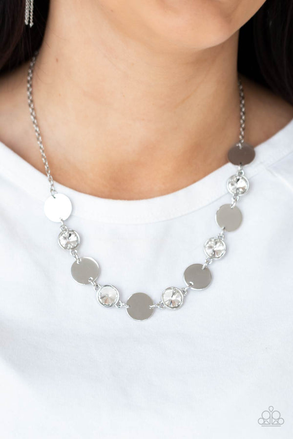 Refined Reflections - white - Paparazzi necklace – JewelryBlingThing