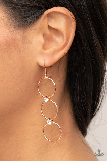 Refined Society - copper - Paparazzi earrings