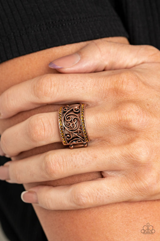 Regal Reflections - copper - Paparazzi ring