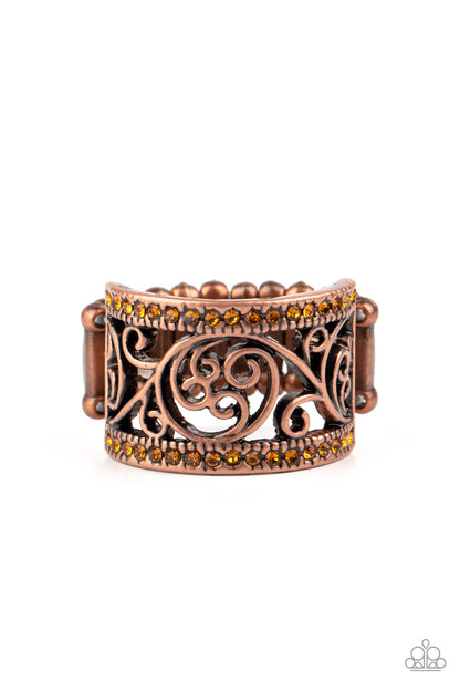 Regal Reflections - copper - Paparazzi ring