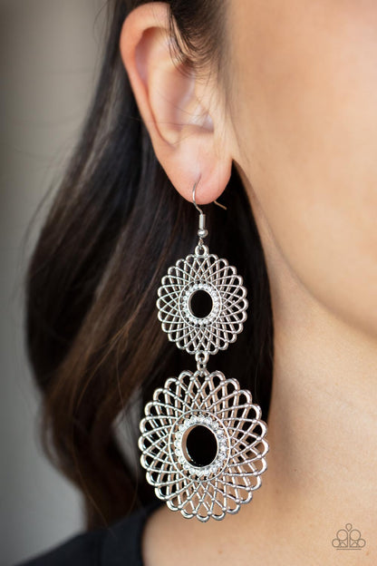 Regal Roulette - white - Paparazzi earrings
