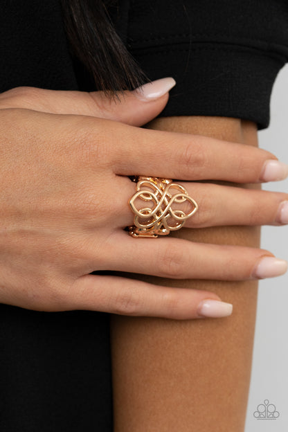 Regal Roundabout - gold - Paparazzi ring