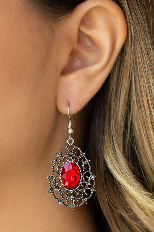 Regal Razzle-red-Paparazzi earrings