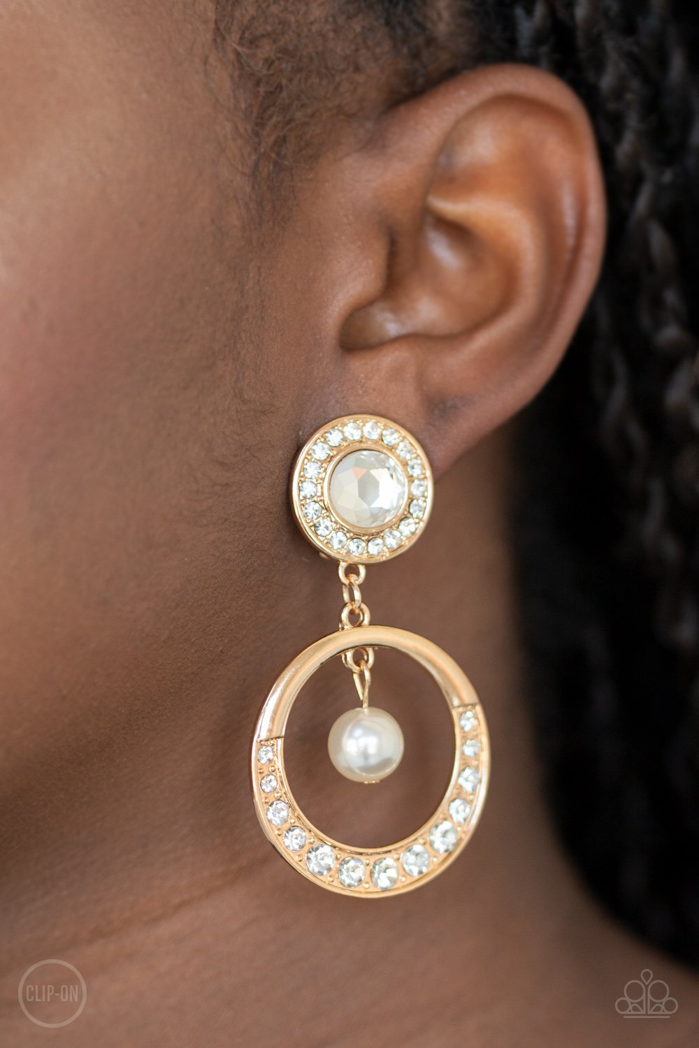 Regal Revel-gold-Paparazzi CLIP ON earrings