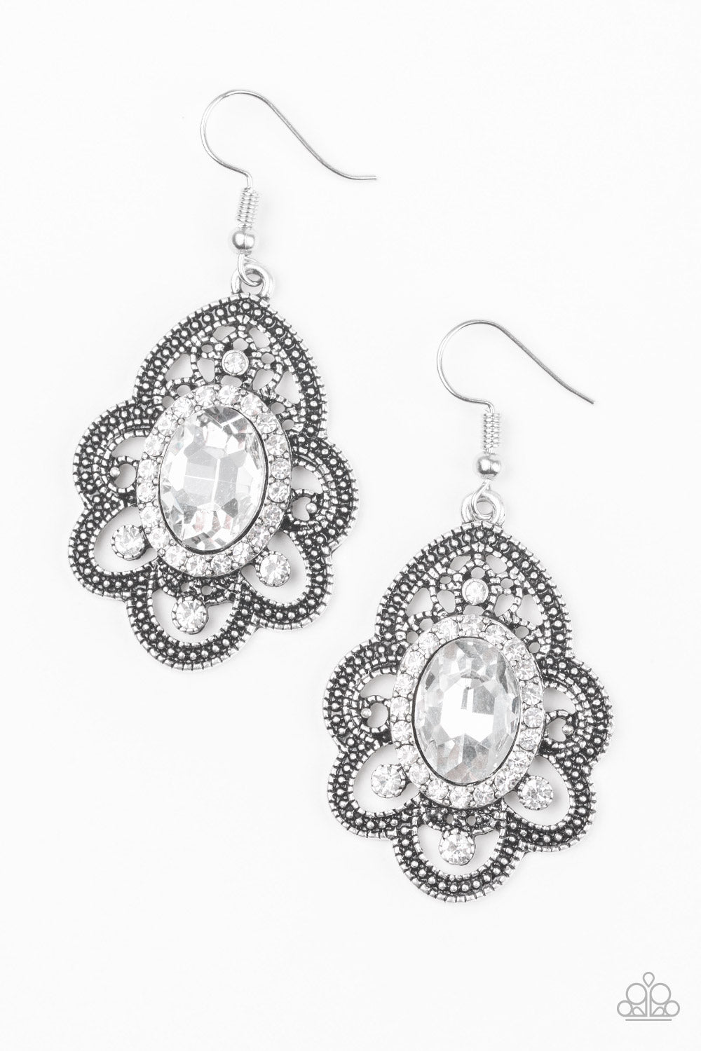 Reign Supreme - white - Paparazzi earrings