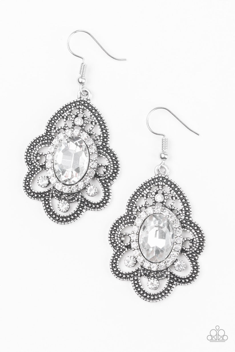 Reign Supreme - white - Paparazzi earrings – JewelryBlingThing