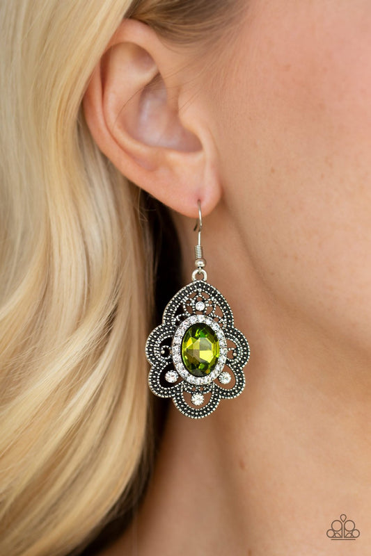 Reign Supreme-green-Paparazzi earrings
