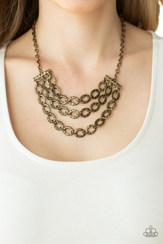 Repeat After Me - brass - Paparazzi necklace