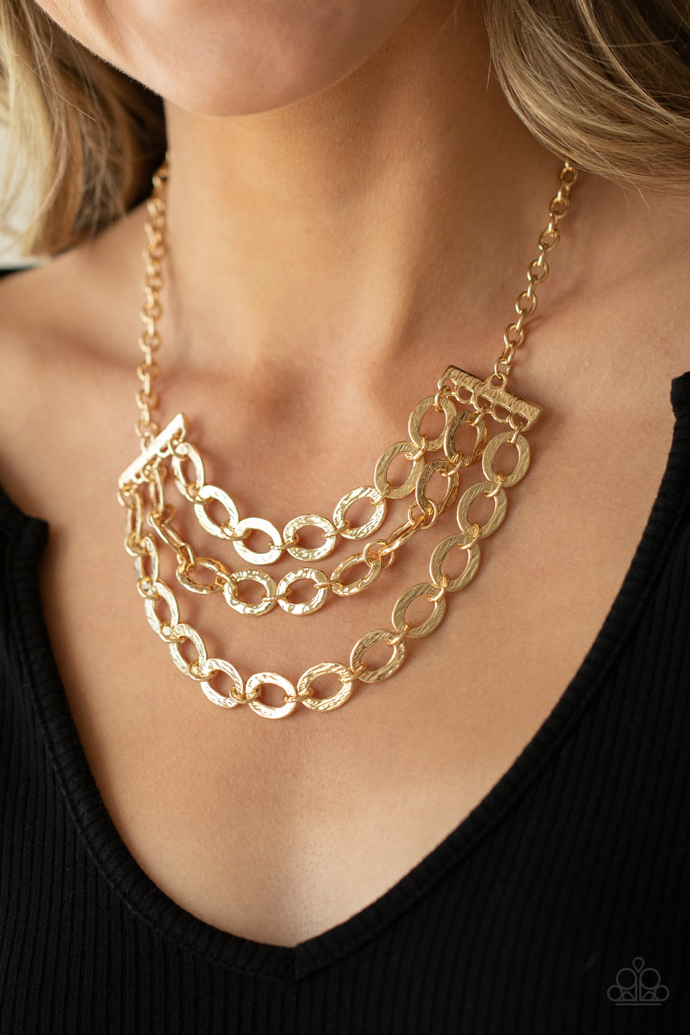 Repeat After Me - gold - Paparazzi necklace