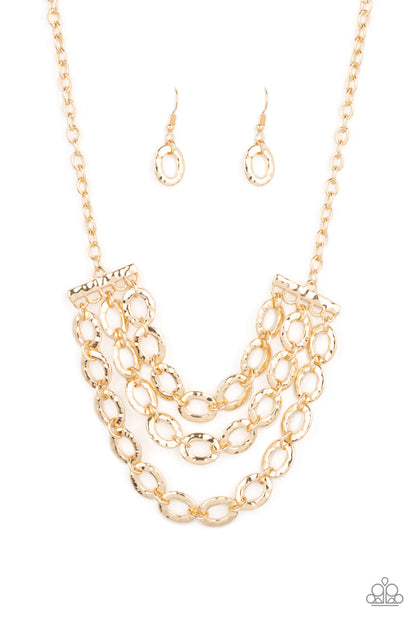 Repeat After Me - gold - Paparazzi necklace