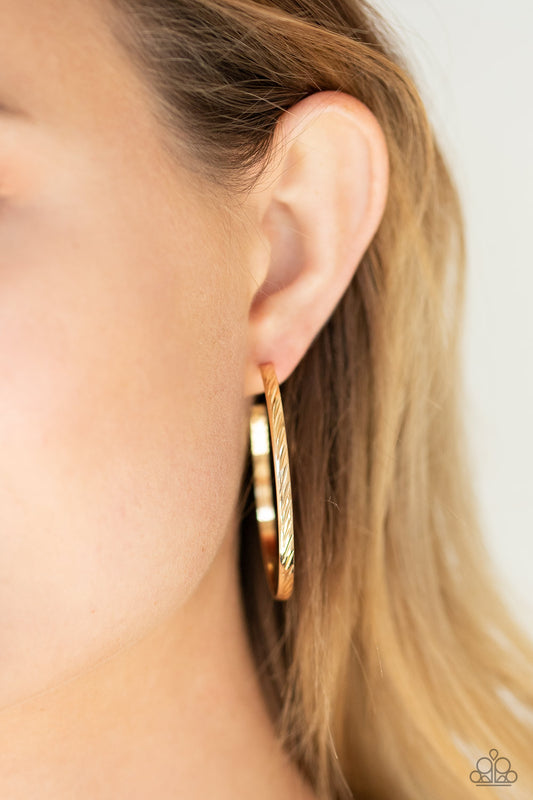 Reporting for Duty - gold - Paparazzi earrings