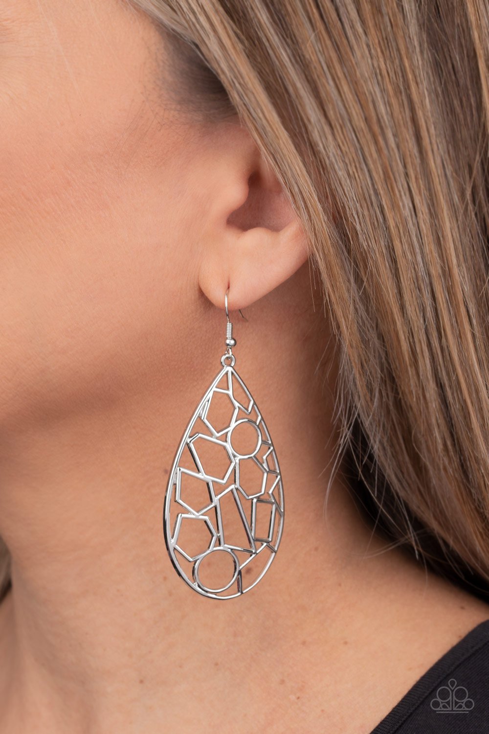 Reshaped Radiance-silver-Paparazzi earrings
