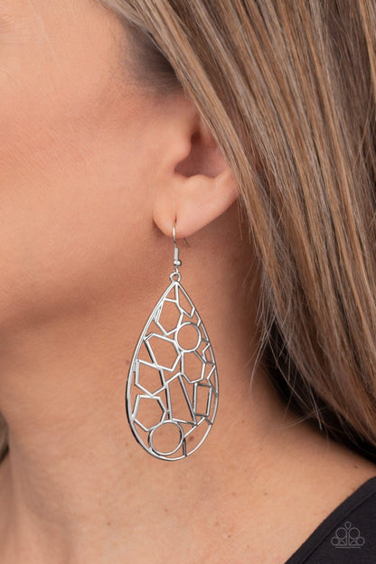 Reshaped Radiance-silver-Paparazzi earrings