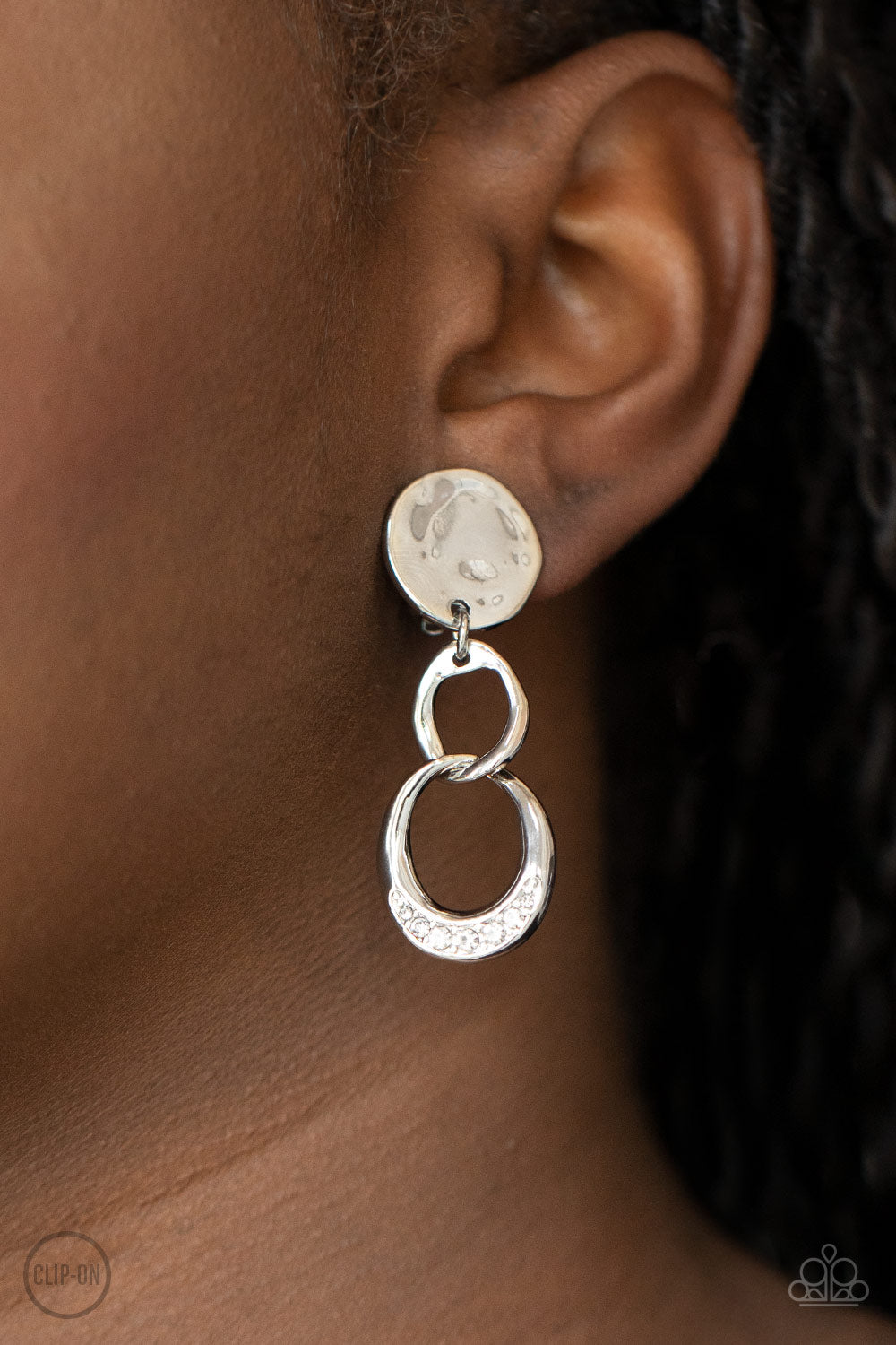 Reshaping Refinement - white - Paparazzi CLIP ON earrings