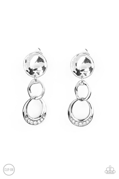 Reshaping Refinement - white - Paparazzi CLIP ON earrings