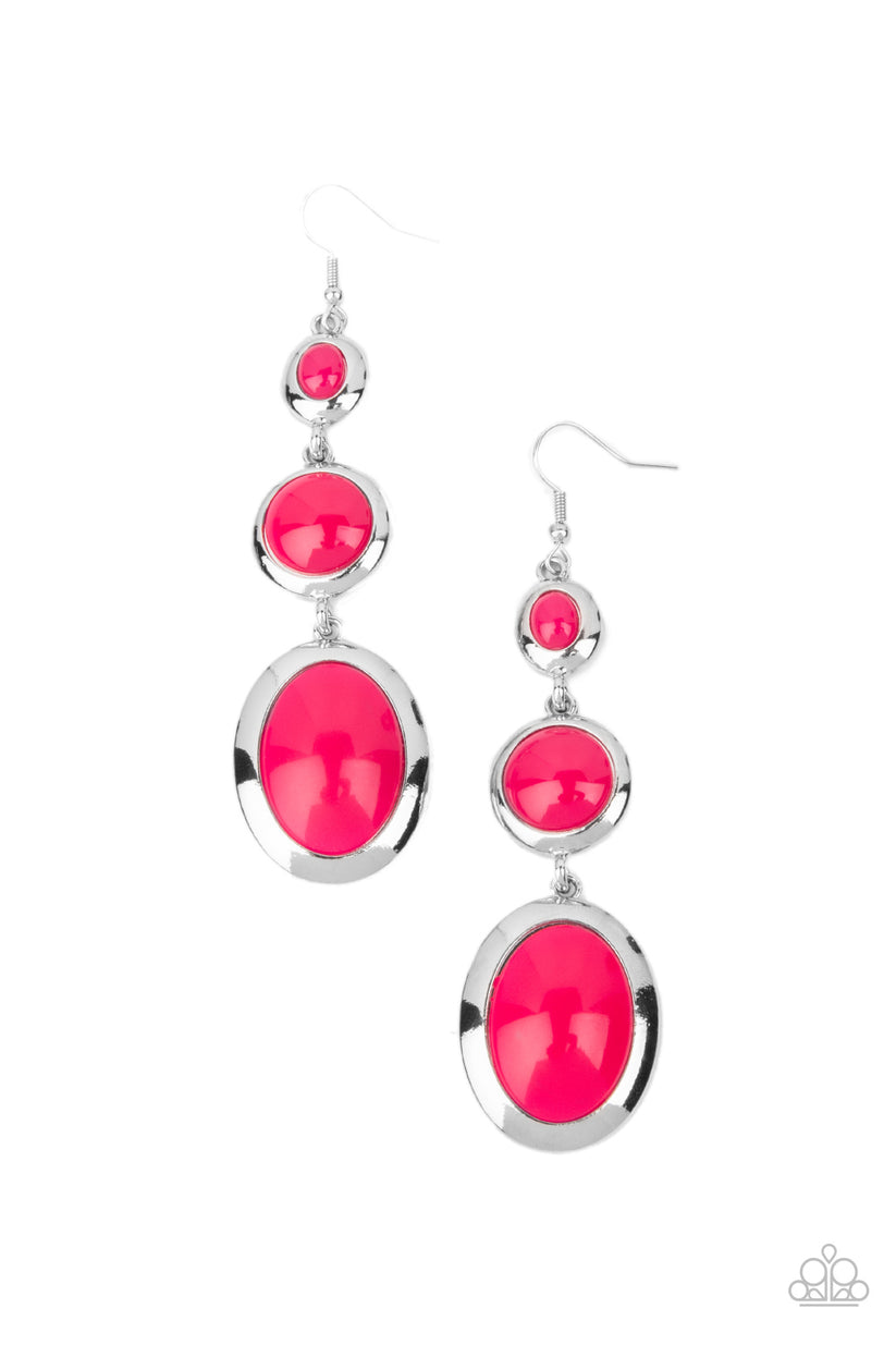 Retro Reality pink Paparazzi earrings JewelryBlingThing