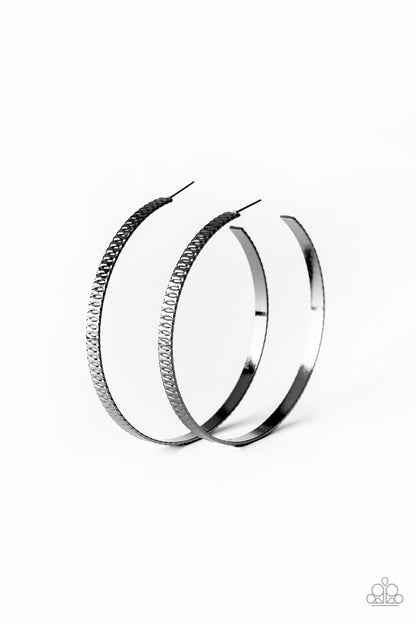 Retro Rebellion - black - Paparazzi earrings