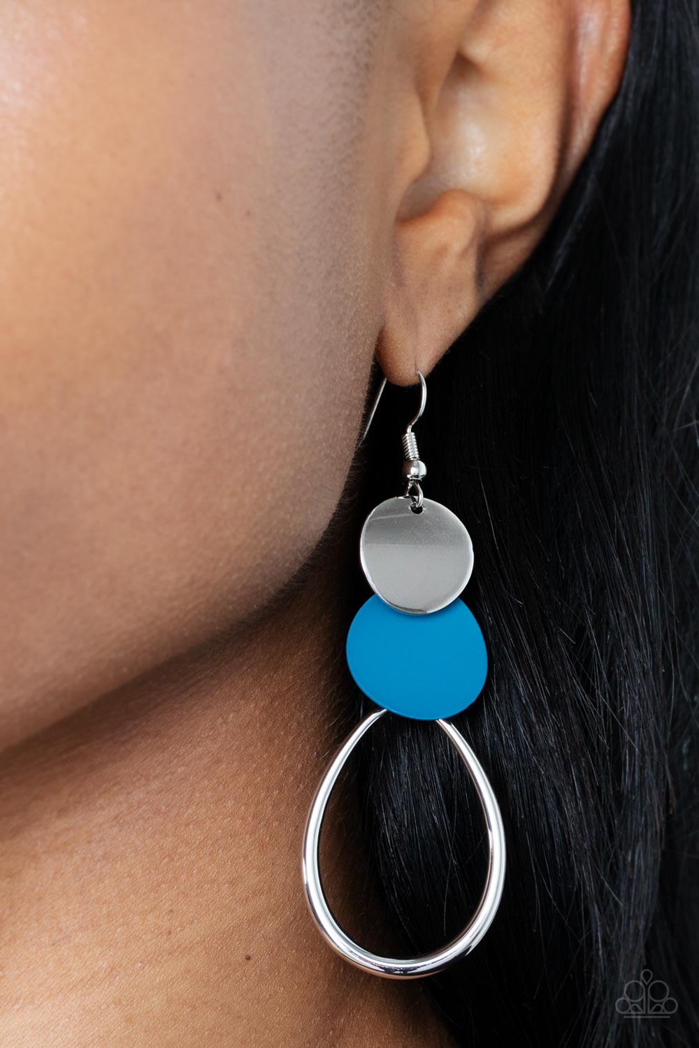 Retro Reception - blue - Paparazzi earrings