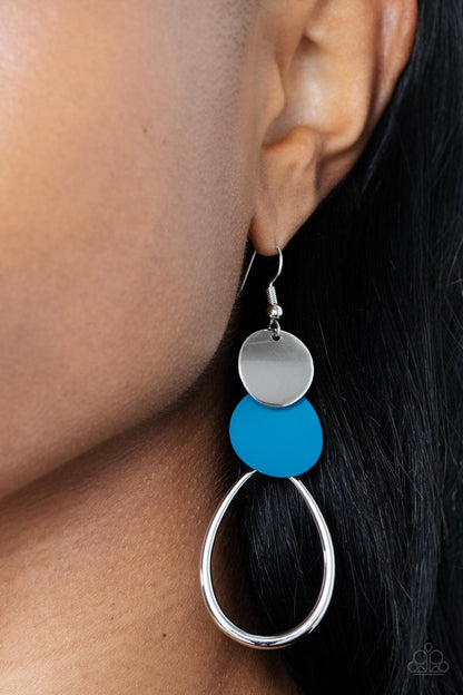 Retro Reception - blue - Paparazzi earrings