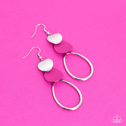 Retro Reception - pink - Paparazzi earrings