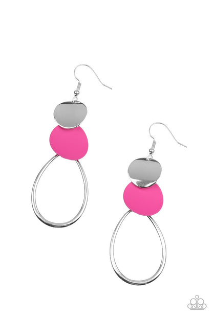 Retro Reception - pink - Paparazzi earrings