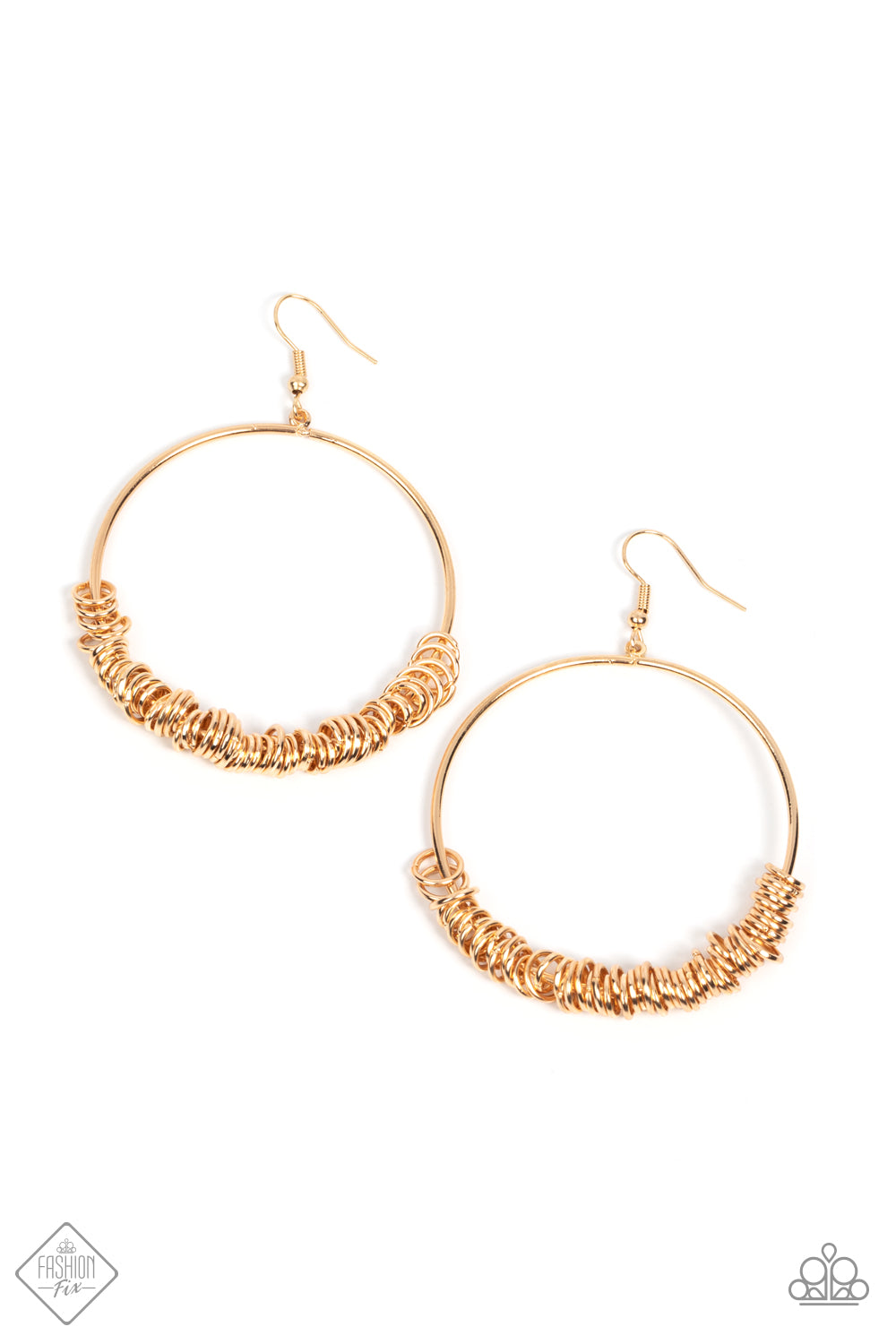Retro Ringleader - gold - Paparazzi earrings