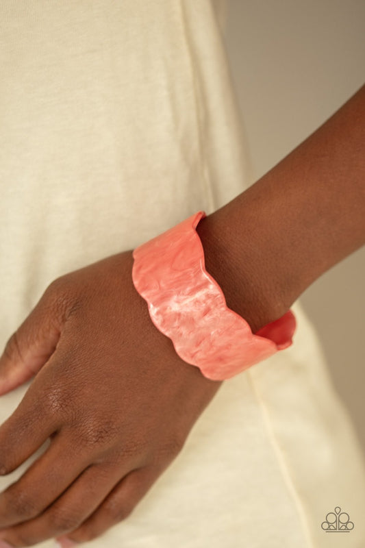 Retro Ruffle-orange-Paparazzi bracelet