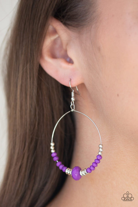 Retro Rural - purple - Paparazzi earrings