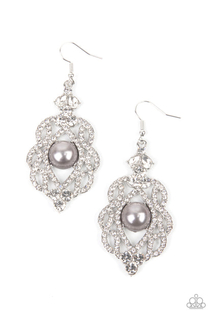 Rhinestone Renaissance - silver - Paparazzi earrings