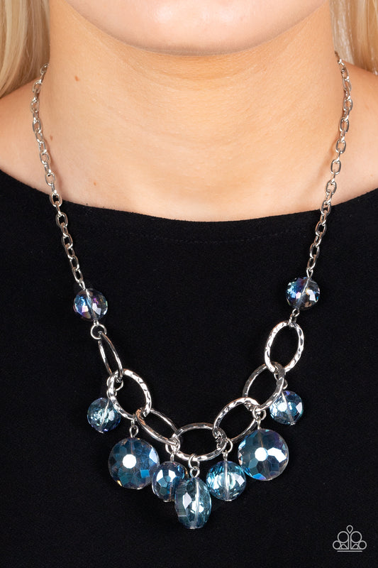 Rhinestone River - blue - Paparazzi necklace