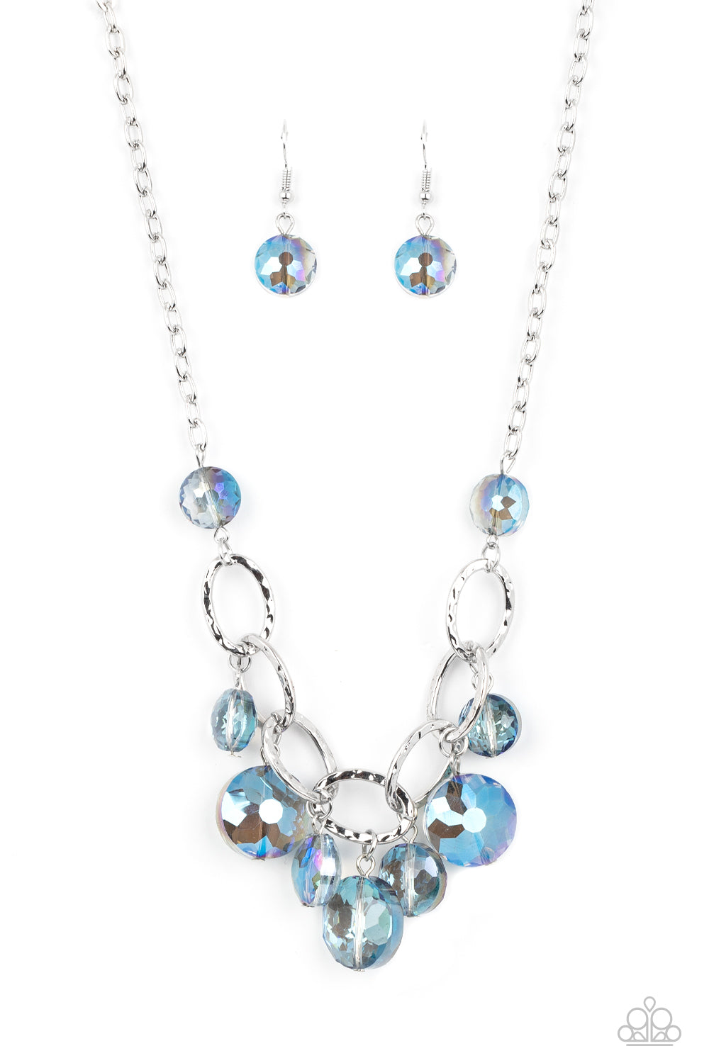 Rhinestone River - blue - Paparazzi necklace