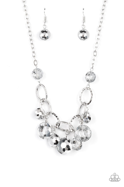 Rhinestone River - silver - Paparazzi necklace